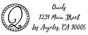 Fun Circle Swirl Letter Q Monogram Stamp Sample